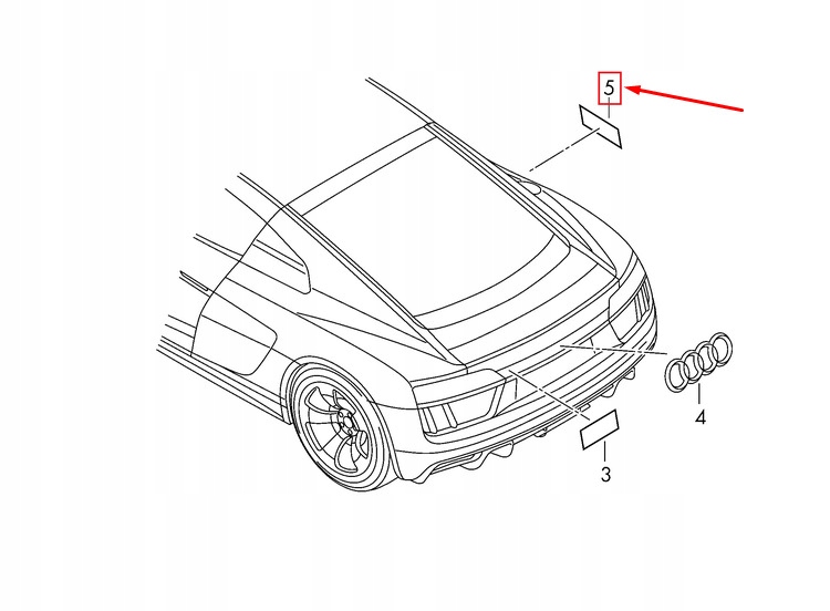 фото №2, Audi r8 4s хром r8 inscription 4s08537362zz original