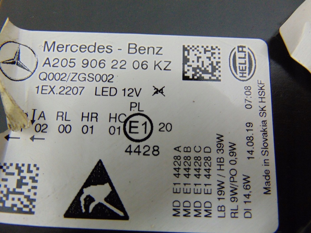 фото №16, Лампа правая перед mercedes w205 lift a2059062206 europa