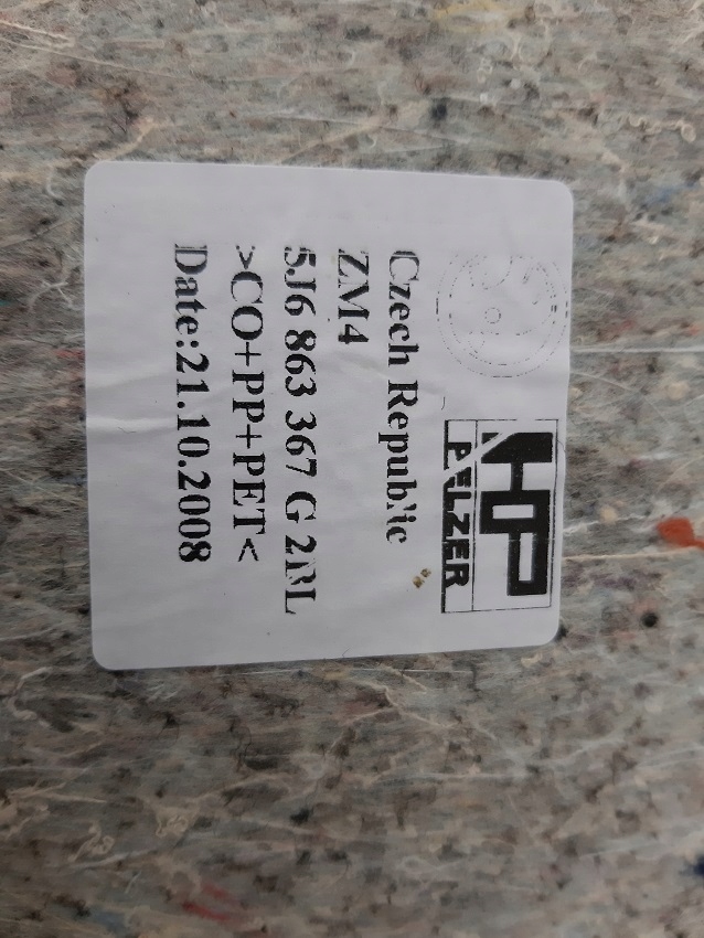 фото №5, Коврик обшивка skoda fabia ii hb 5j6863367g eu