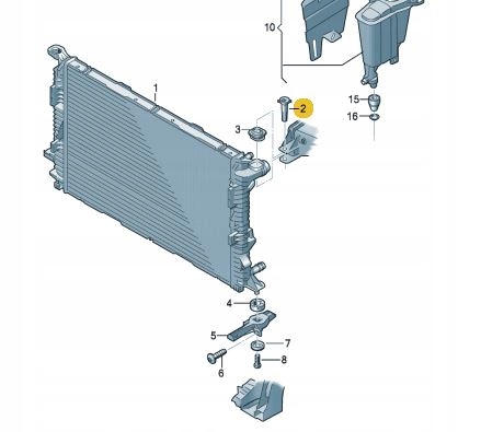 Штифт крепление  радиатор воды audi a4 a5 a6 q5 Цена