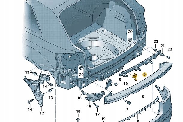 фото №8, #audi оригинал. направляющая кронштейн бампера задняя a3 8p
