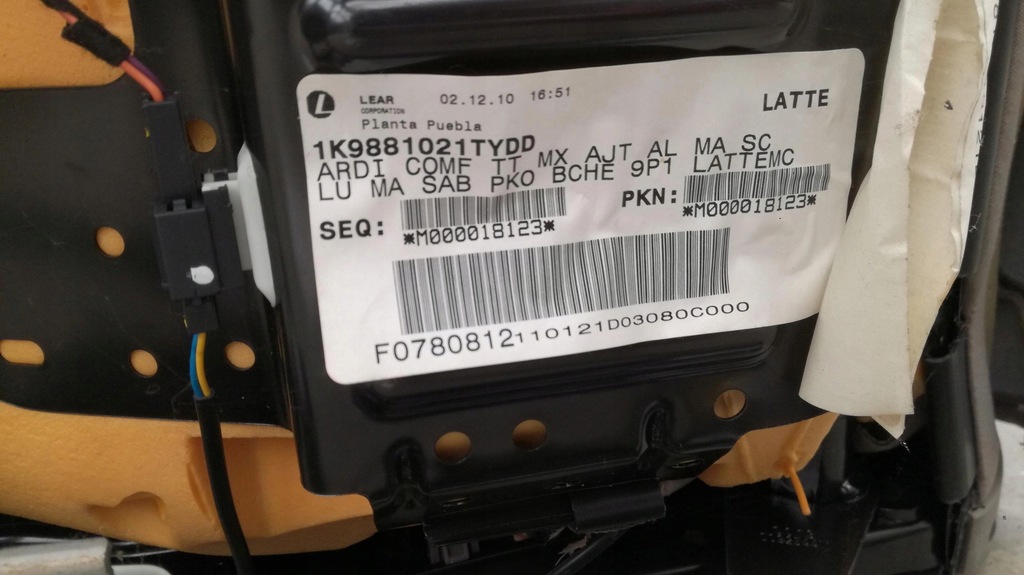 фото №12, Vw golf vi сиденье сиденья шланг передние правый левый