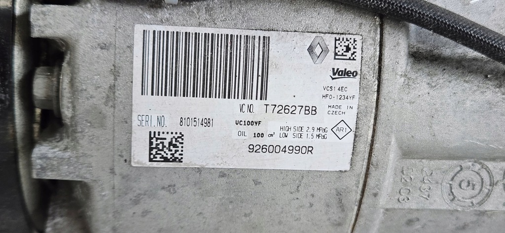 фото №3, Компрессор кондиционера renault oem clio iv 1.5 dci