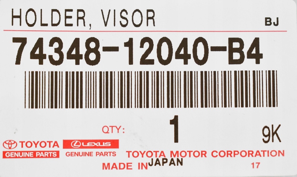 фото №1, Оригинальный номер toyota rav4 iii 2006- 2013 крючок защита солнцезащитный