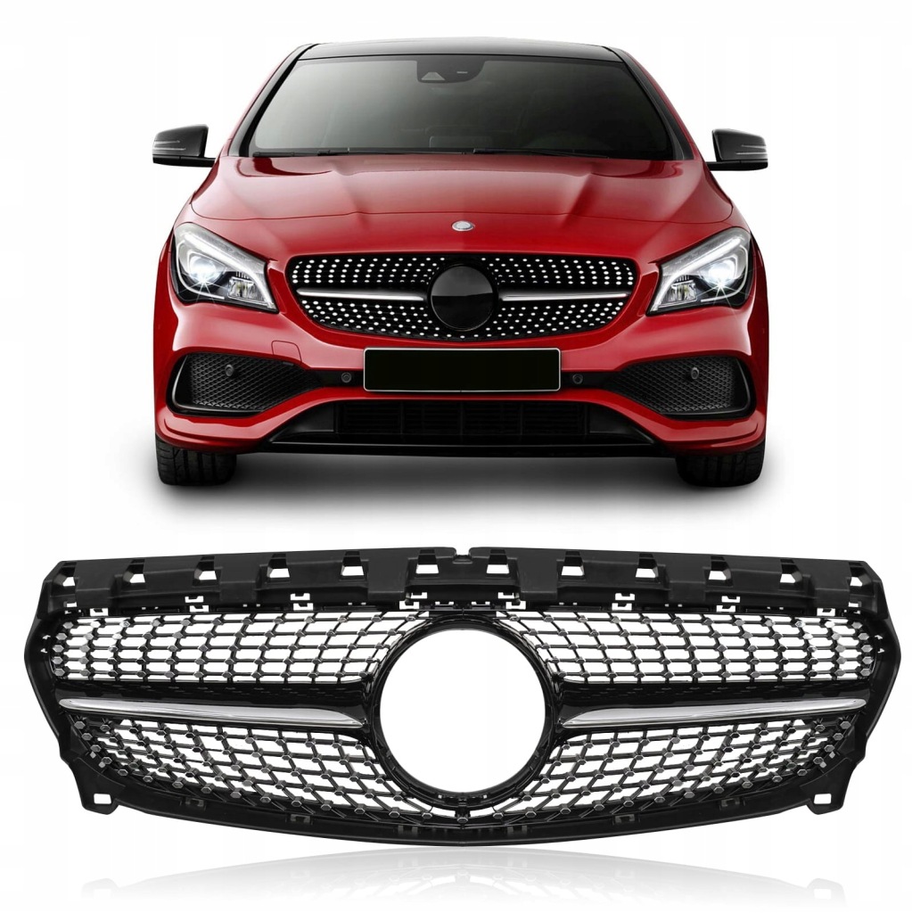 фото №1, Mercedes cla w117 2017-2019 po faceliftingu решітка радіатора diamond чорний