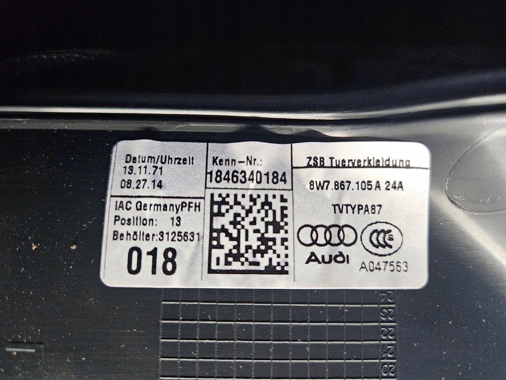 Карка левых дверь кожа ambiente audi a5 f5 кабриолет  oem 8w7867105a Киев