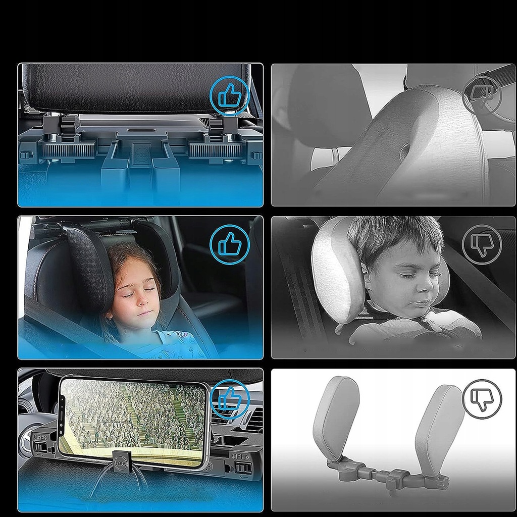 фото №7, Регульований підголівник автомобільний спинка na голови podróżny do спання комфорт