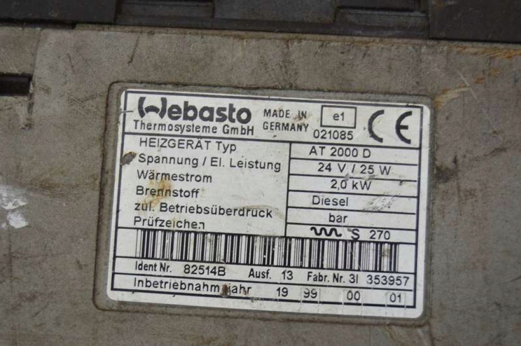 фото №7, Webasto обогреватель mercedes atego 1217 170 km 99r
