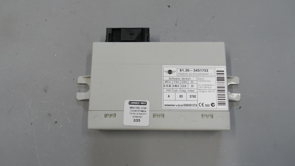 Купить Mini r55 r56 r57 r58 r60 модуль блок управления keyless passiv access 3451733