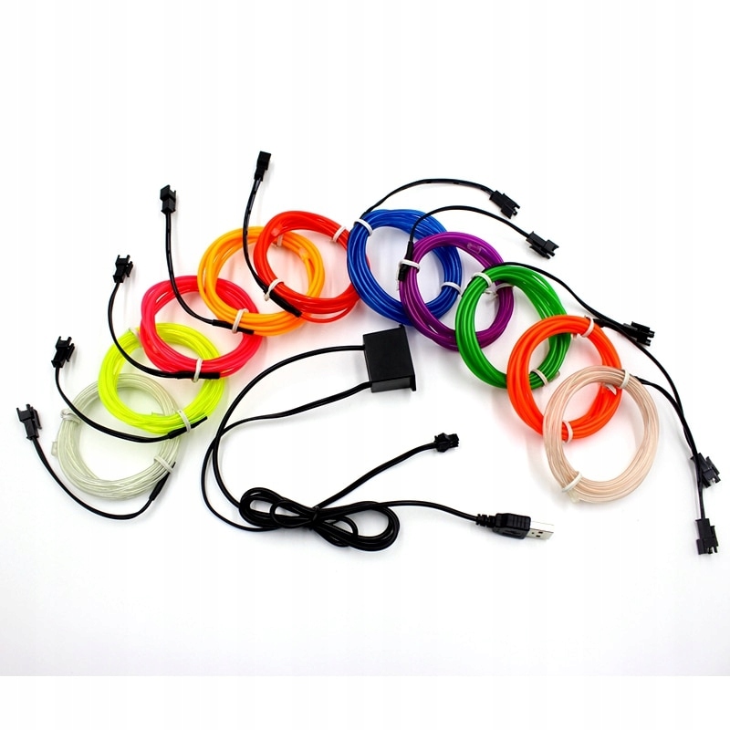 фото №13, 3m волоконно-оптический кабель el wire led лента ремень аккумулятор aa