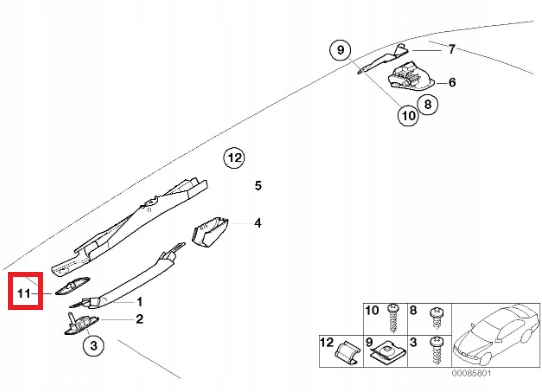 фото №3, Заглушка защита держатель ручки потолочный bmw e46