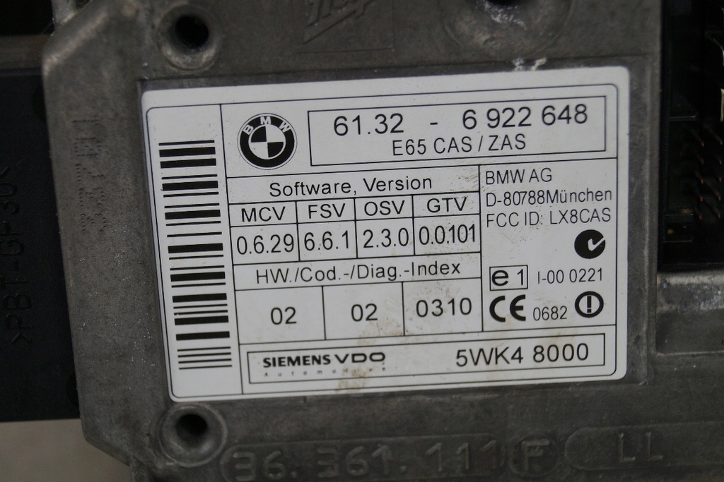 фото №6, Замок зажигания + ключ kpl bmw e65 01-05