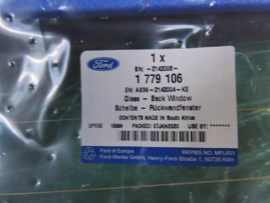 фото №3, Скло задня з підігрівом ford ranger mk5 2011-2018