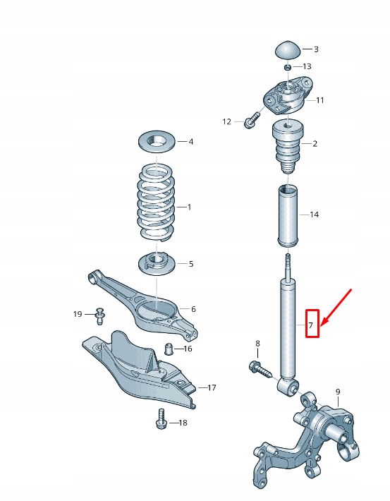 Купить Skoda superb mk2 3t задний gas shock абсорбер 3c0513049bn