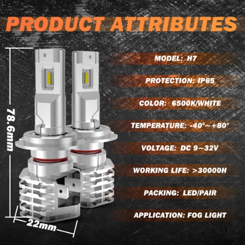 фото №10, Лампочка светодиодные h7 led лампа лампочка 6000k 24000lm