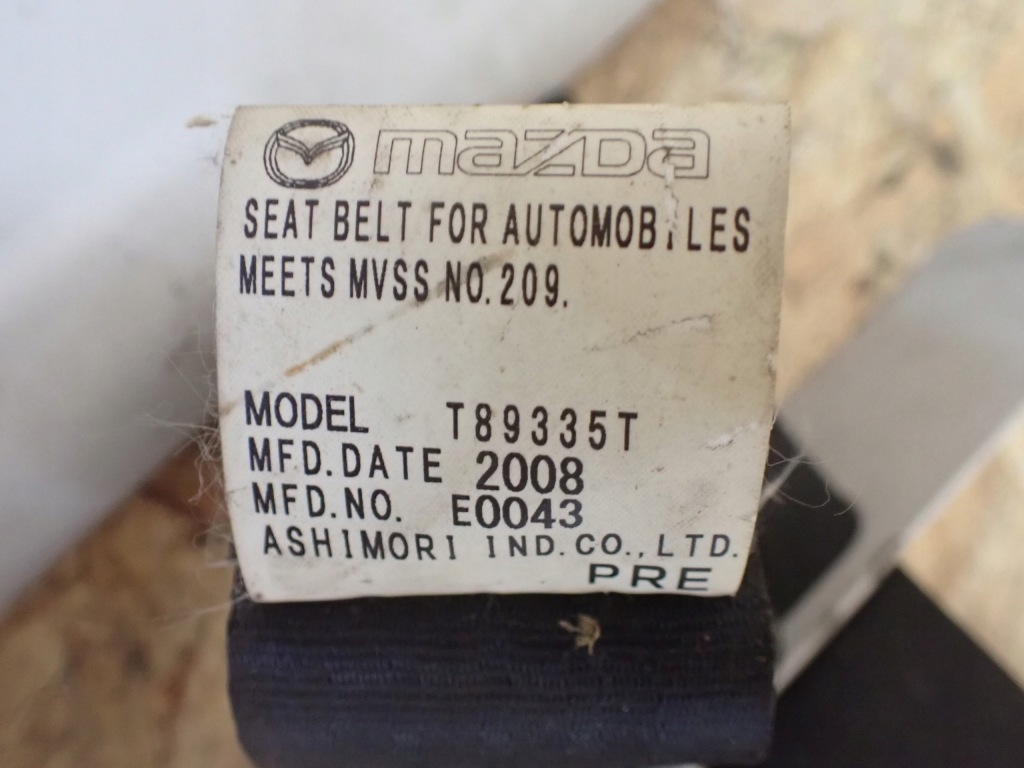 Ремень безопасности правая  перед mazda 5 2008 европа 0589-p1-000146 Доставка
