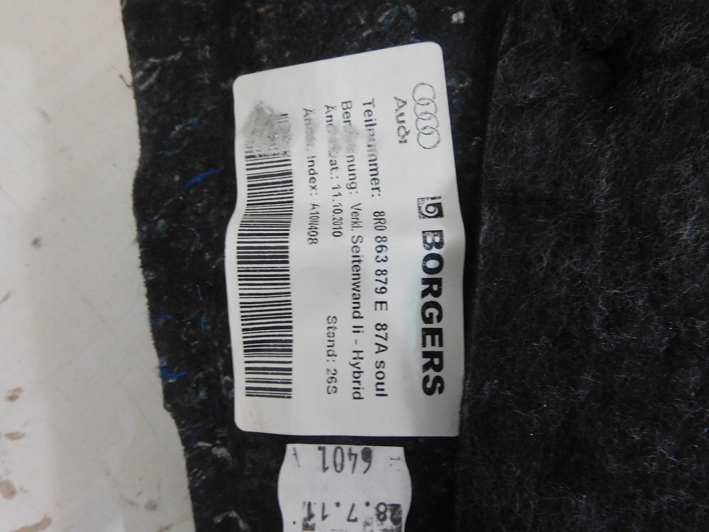 фото №8, Audi q5 8r пол обшивка багажника комплект