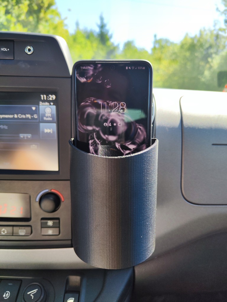 фото №6, Подстаканник кронштейн na напитки i телефон berlingo partner чёрный mat + переходник