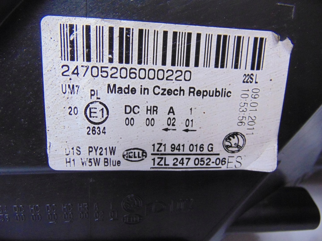 фото №16, Лампа правая перед ксенон skoda octavia ii 2 lift 1z1941016g europa