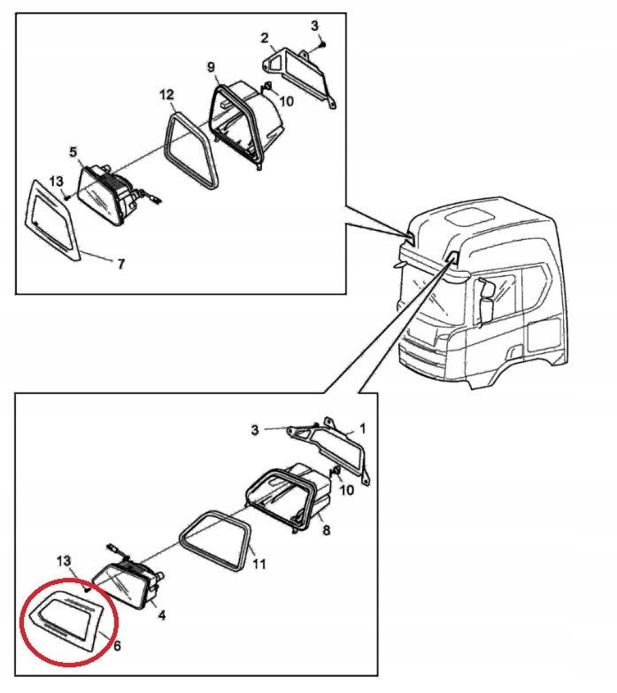 фото №2, Корпус рамка противотуманной фары левая scania r / s 17-