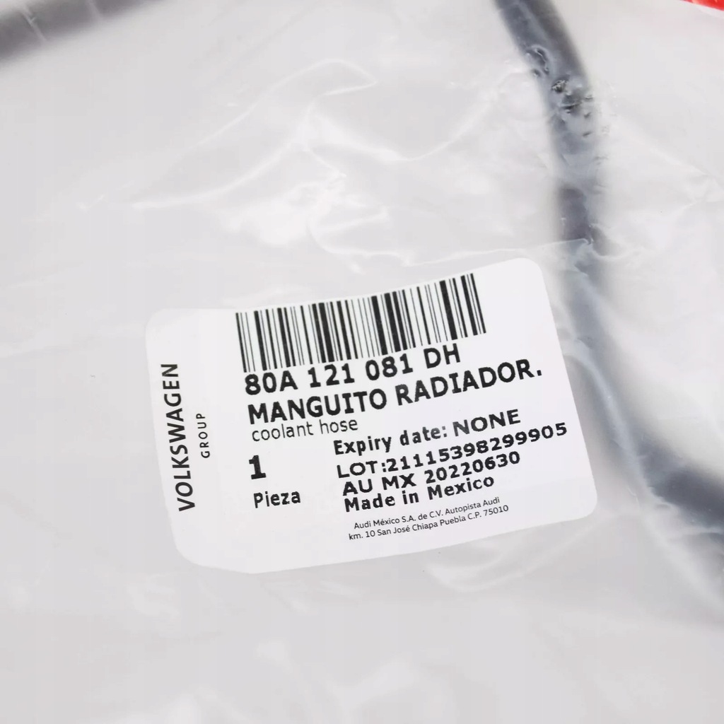 фото №11, Wąż обходной жидкость охлаждающий двигателя audi q5 fy 80a121081dh oem
