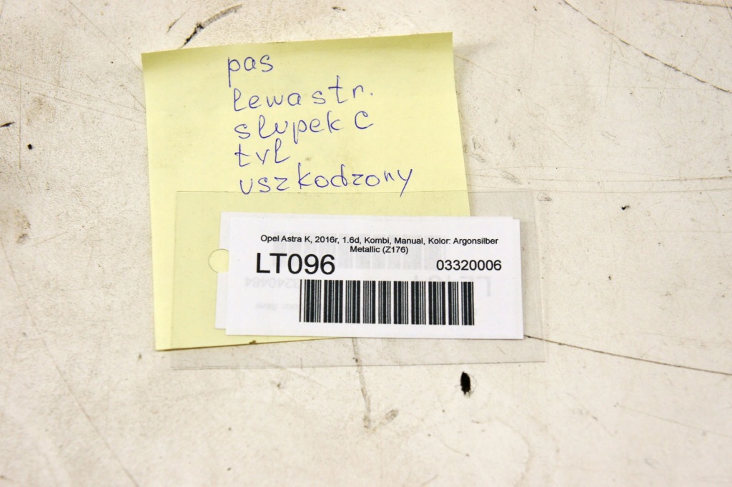 Lt096 opel astra k v ^ ремень левый задний  39043715 Недорого