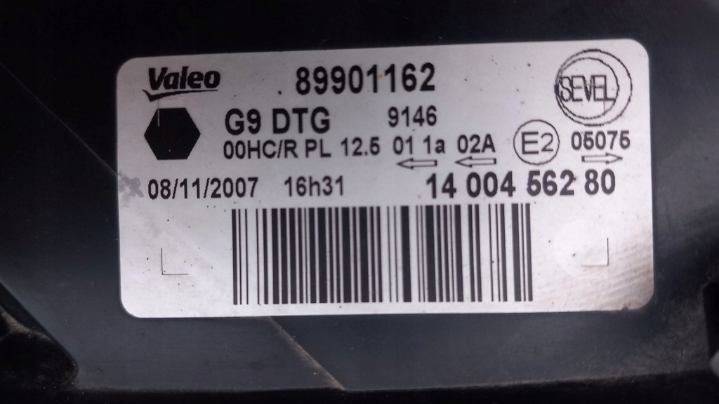 фото №13, Peugeot expert ii scudo jumpy 06r- лампа фара перед права anglik