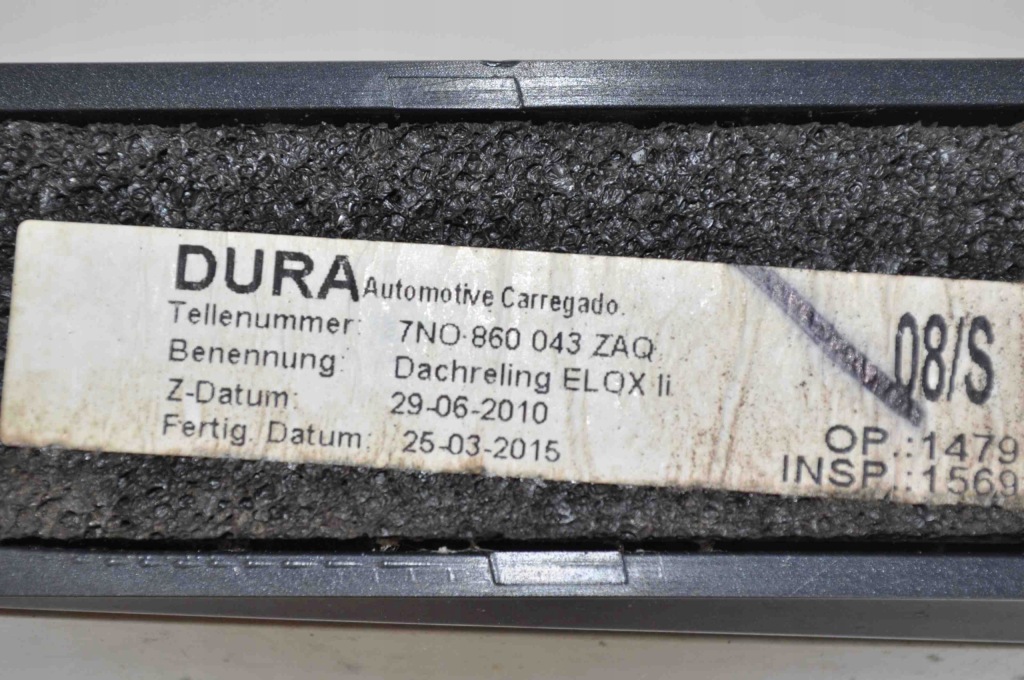 Рейлинги левая сторона vw sharan 7n1, 7n2 7n0860043 2492186 2.0l 162kw 2015 с Разборки