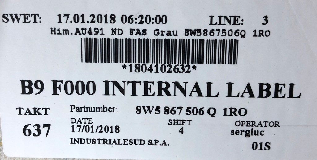 фото №9, Audi a4 b9 sedan 15- потолок потолок