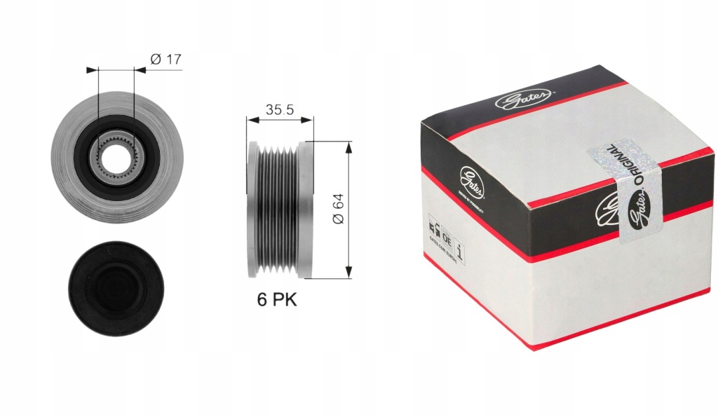 Шкив генератора hyundai elantra 2.0 , hyundai highway van 2.0 , Оригинал