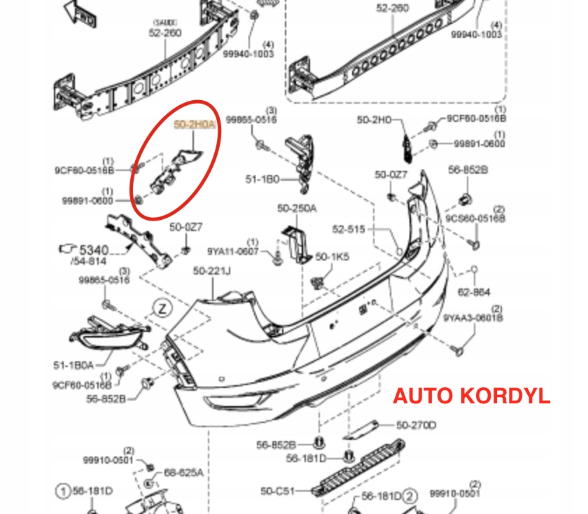 фото №1, Фиксатор направляющая левый бампер cx-3 od 2015-