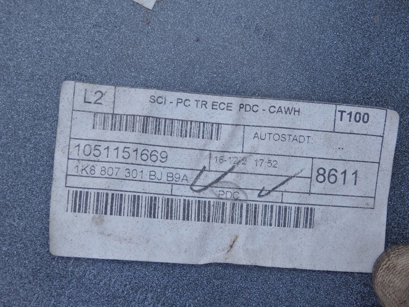 фото №10, Бампер задній vw scirocco iii pdc 1k8807301bj