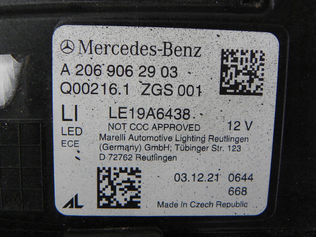 фото №10, Mercedes c-klase w206 full-led digital led лампа передняя левая сторона