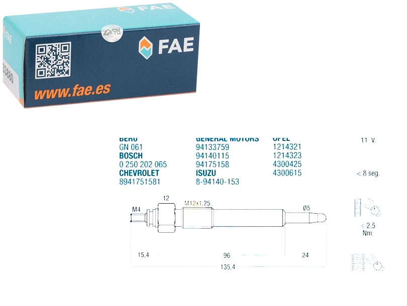 фото №1, Свічка розжарювання opel isuzu fae