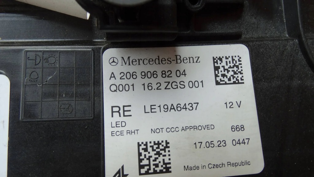 фото №8, Лампа правий перед a2069068204 mercedes c klasa w206 full led