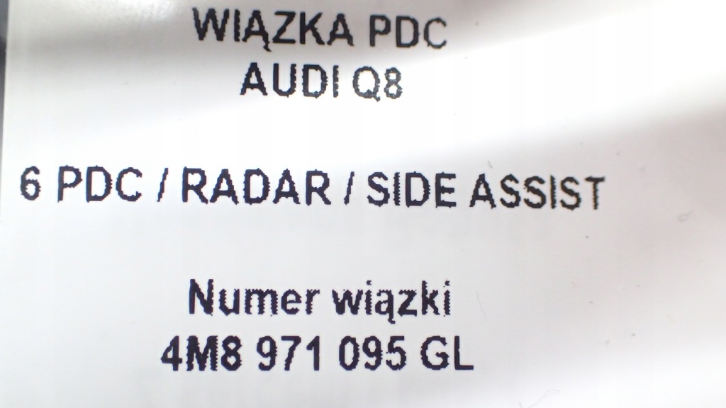 Nowa жгут 6pdc радар сторона assist audi q8 4m8 4m8971095gl Цена