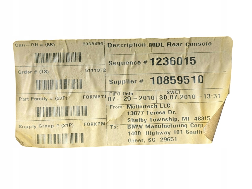 Тунель середній підсклянник сидіння задній задній bmw x6 e71 6954943 Недорого