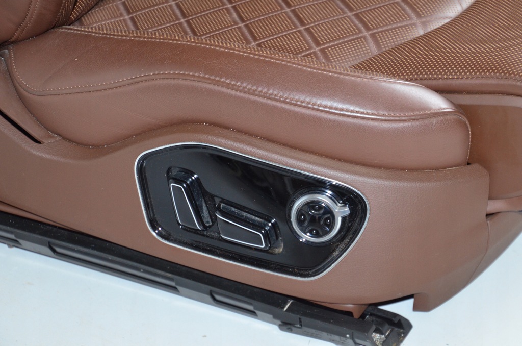 фото №11, Audi a8 4h d4 комплект сидінь шкіра коричневий elekrtyka