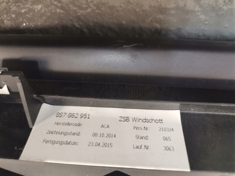 фото №8, Audi tt 8s windshot вітрозахисний екран 8s7862951 cabrio