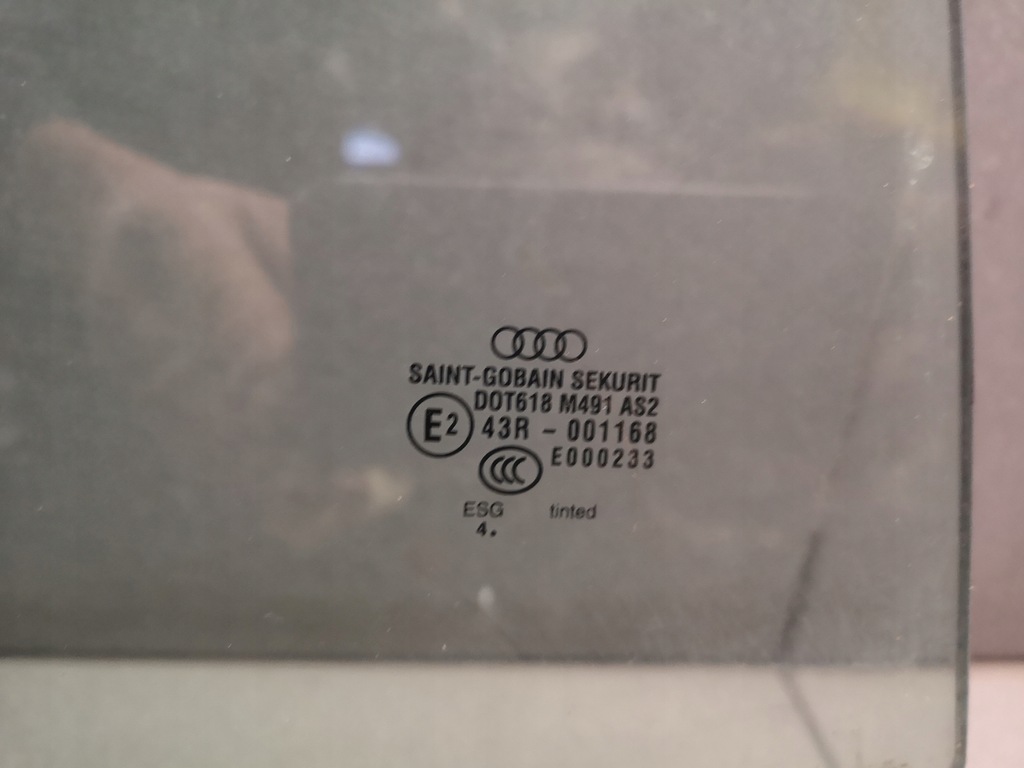 фото №9, Стекло дверь правый задняя одинарная esg audi a8 d3