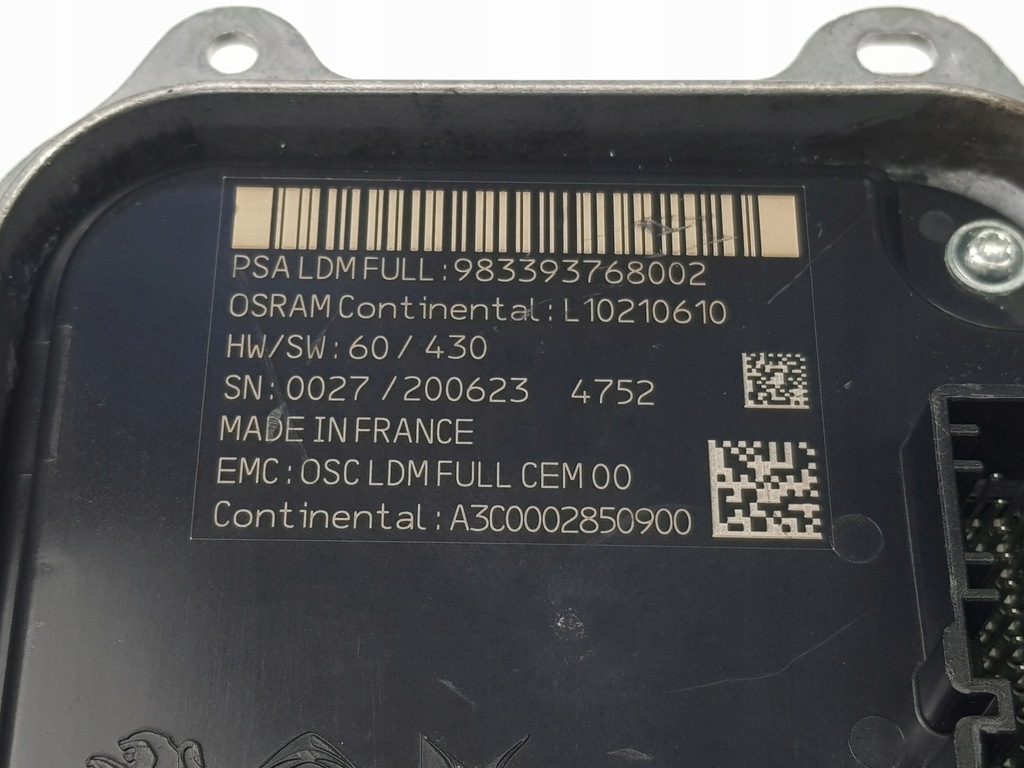 фото №9, Nowa оригинальная преобразователь модуль лампы peugeot citroen ds 983393768002