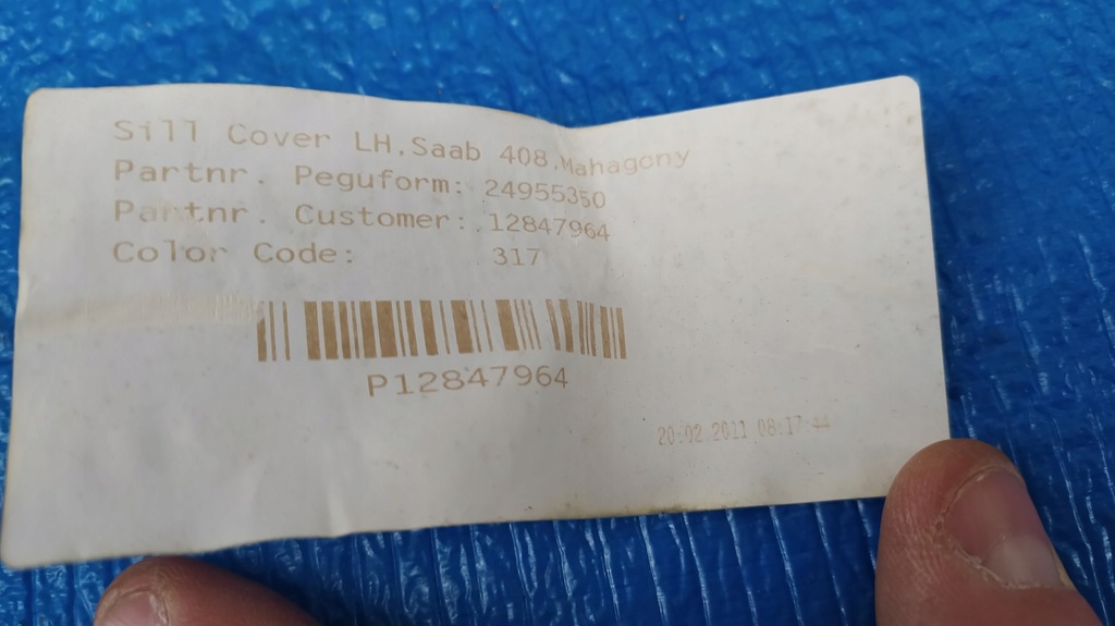 фото №10, Молдинг накладка порог левая saab 9-3 ii