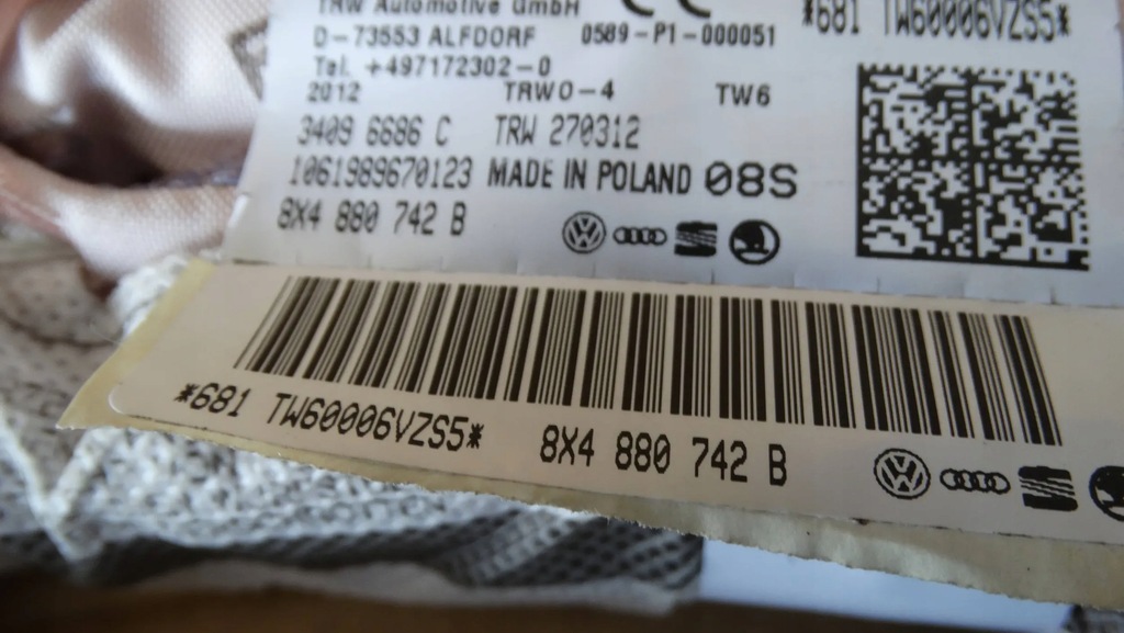 фото №6, Шторка безпеки подушка безпеки права 8x4880742b audi a1 sportback