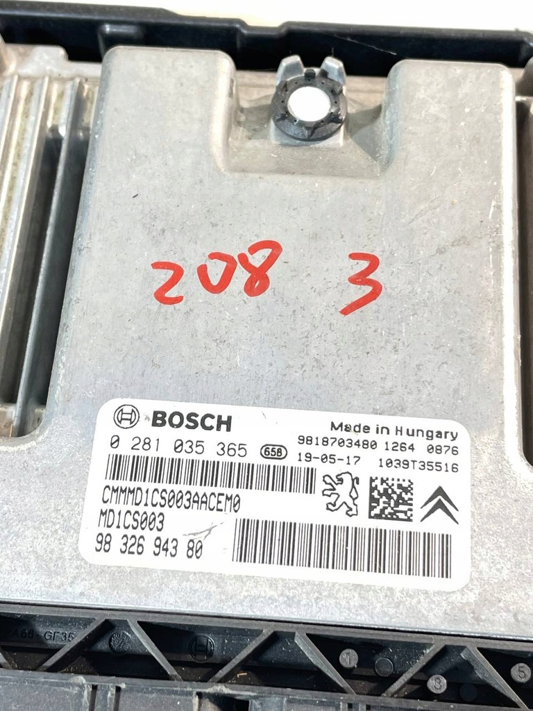 фото №5, Набір стартовий імобілайзер лічильник бортовий комп'ютер bsi peugeot 208 i 1.5 9819849680