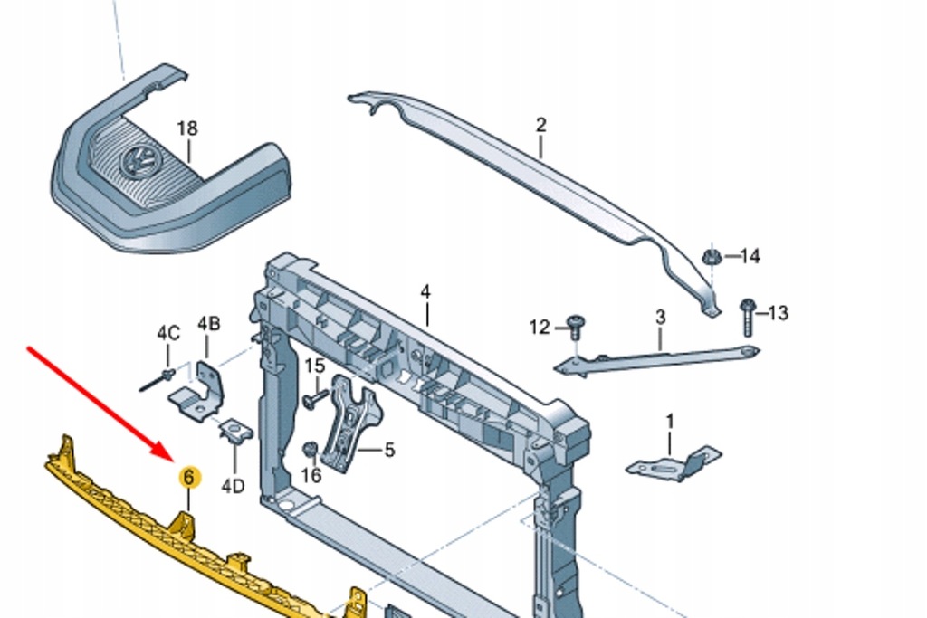 фото №8, Vw golf mk7 передній замок багажника середня напрямна секція новий orygin