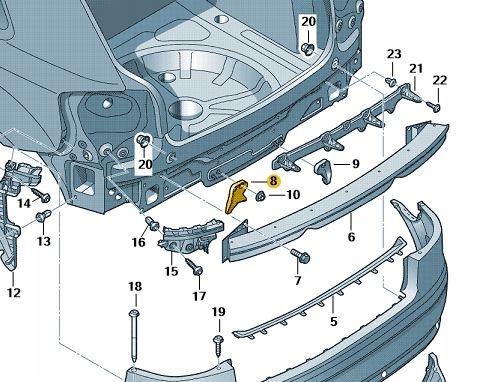 фото №11, #audi оригінал напрямна кронштейн бампера задня a3 8p