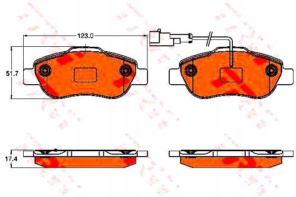 фото №1, Trw тормозные колодки тормозные fiat перед panda 10- trw