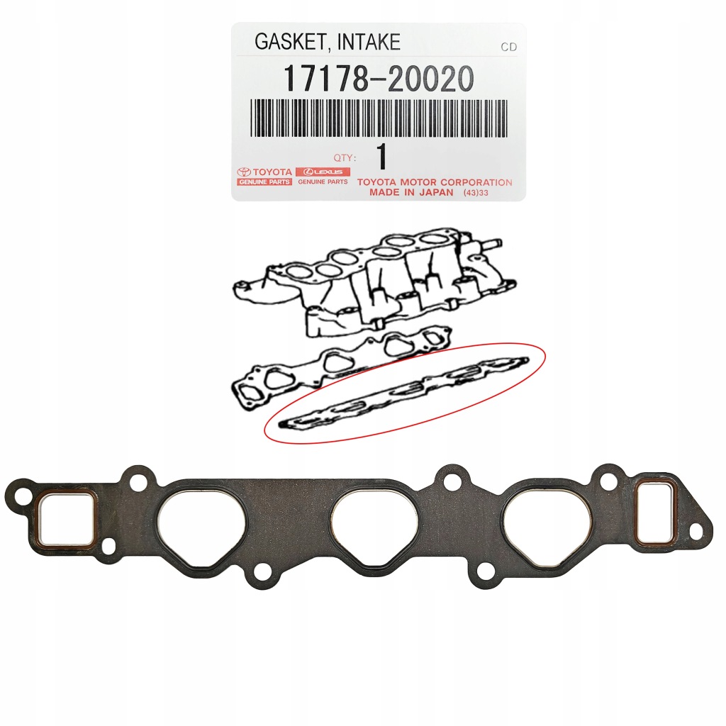 фото №1, Прокладка коллектор впускной lexus rx330 rx400h 1mz-fe 3mz-fe oem toyota
