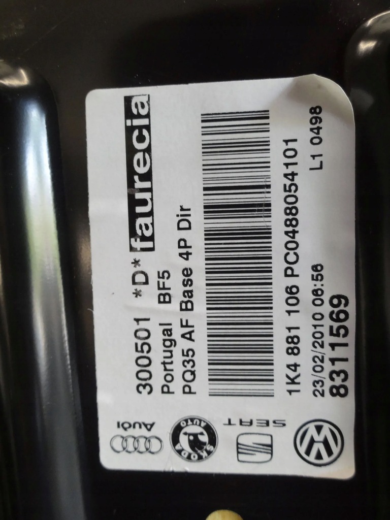 фото №9, Seat altea 2010 lift сидіння пасажира правий перед передній 1k4881106