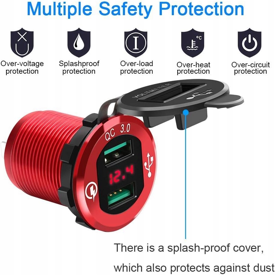 фото №6, Usb 3.0 роз'єм do ?adowania, водонепроникний прикурювач автомобільна usb